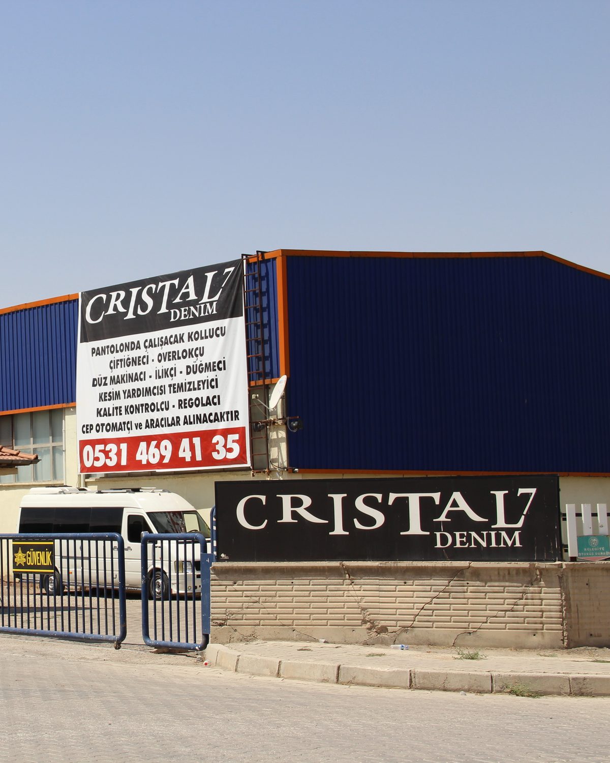 CRISTAL7 Denim factory — Istanbul facility and signage at the entrance